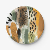 Safari Animals Fur Prints Abstrakt Modern Boho Pappteller (Vorderseite)