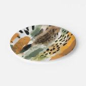 Safari Animals Fur Prints Abstrakt Modern Boho Pappteller (Schrägansicht)