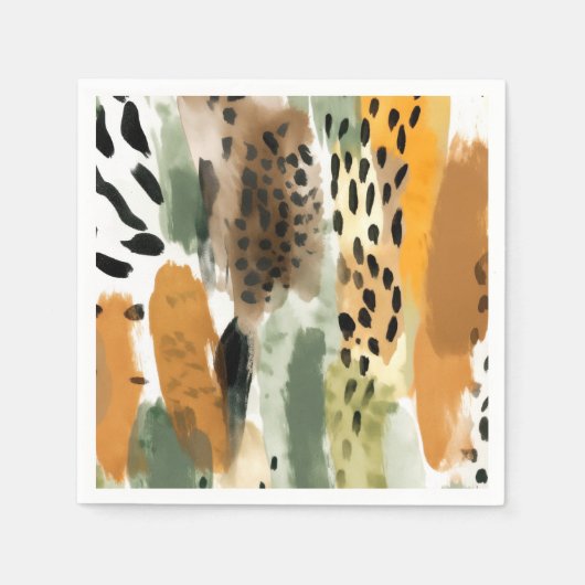 Safari Animals Fur Prints Abstrakt Modern Boho Serviette (Vorderseite)