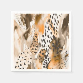 Safari Animals Fur Prints Abstrakt Modern Boho Serviette
