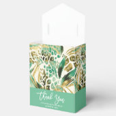 Safari Animals' Fur Prints Muster Green & Gold Geschenkschachtel (Geöffnet)