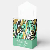 Safari Animals' Fur Prints Muster Grün kühne Chic Geschenkschachtel (Geöffnet)