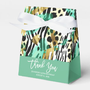 Safari Animals' Fur Prints Muster Grün kühne Chic Geschenkschachtel