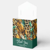 Safari Animals' Fur Prints Muster grün und Gold Geschenkschachtel (Geöffnet)