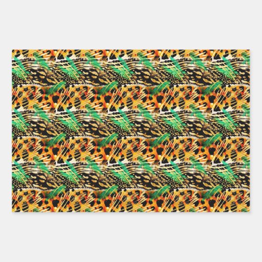 Safari Animals' Fur Prints Patterns Gorgeous Wild Geschenkpapier Set (Vorderseite 3)