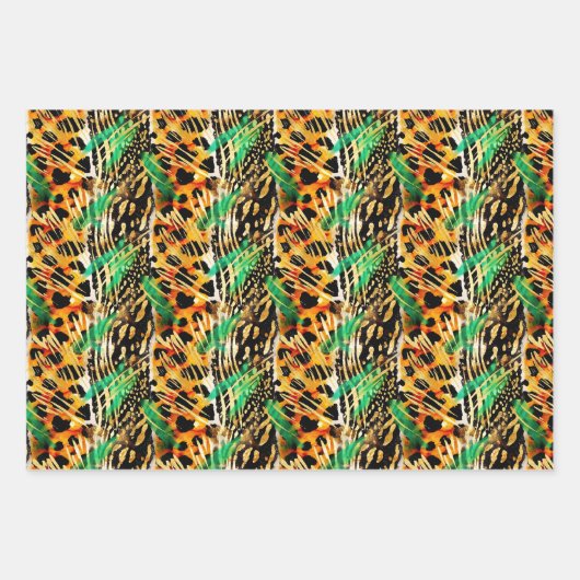 Safari Animals' Fur Prints Patterns Gorgeous Wild Geschenkpapier Set (Vorderseite 2)