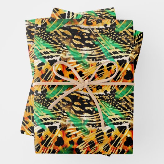 Safari Animals' Fur Prints Patterns Gorgeous Wild Geschenkpapier Set (Beispiel)