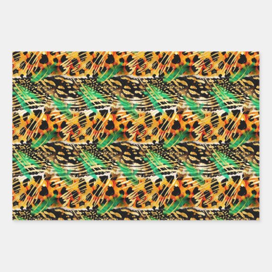 Safari Animals' Fur Prints Patterns Gorgeous Wild Geschenkpapier Set (Vorderseite)