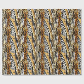 Safari Animals Fur Prints Patterns Wildlife Boho Geschenkpapier (Flach)