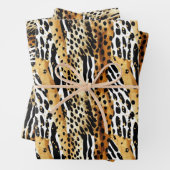 Safari Animals Fur Prints Patterns Wildlife Boho Geschenkpapier Set (Beispiel)