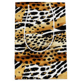 Safari Animals Fur Prints Patterns Wildlife Boho Mittlere Geschenktüte (Vorderseite)