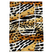 Safari Animals Fur Prints Patterns Wildlife Boho Mittlere Geschenktüte (Rückseite)