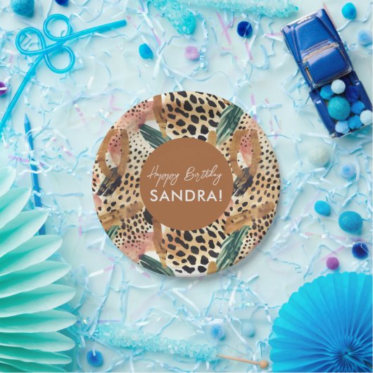 Safari Animals' Fur Prints Patterns Wildlife Pappteller (Party)