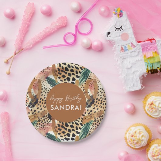 Safari Animals' Fur Prints Patterns Wildlife Pappteller (Party)