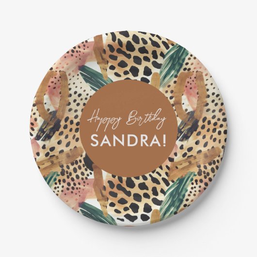 Safari Animals' Fur Prints Patterns Wildlife Pappteller (Vorderseite)