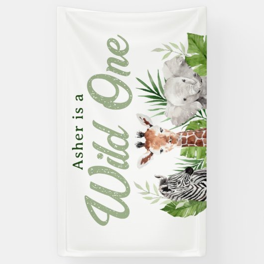 Safari Animals Geburtstag Banner (Vertikal)