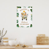 Safari Animals Geburtstag Begrüßungszeichen Poster (Küche)