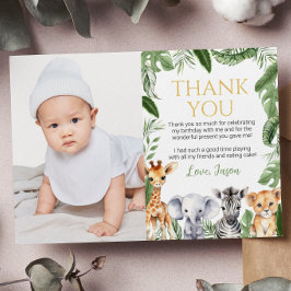 Safari Animals Geburtstag Foto Danke Karte