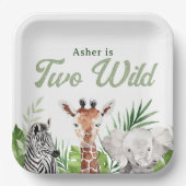 Safari Animals Geburtstag Pappteller (Vorderseite)