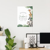 Safari Animals Geburtstagsparty Begrüßungszeichen Poster (Heimbüro)