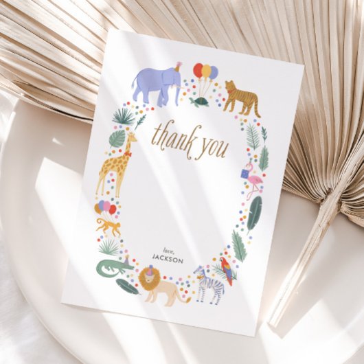 Safari Animals Geburtstagsparty Danke Mitteilungskarte