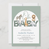 Safari Animals Gender Neutral Baby Shower Einladung (Vorderseite)