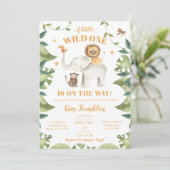 Safari Animals Gender Neutral Baby Shower Einladung (Stehend Vorderseite)