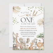 Safari Animals Gender Neutral Baby Shower Einladung (Vorderseite)