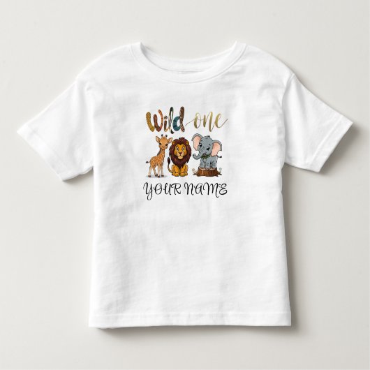 Safari Animals Giraffe Lion Wild One Kleinkind T-shirt (Vorderseite)