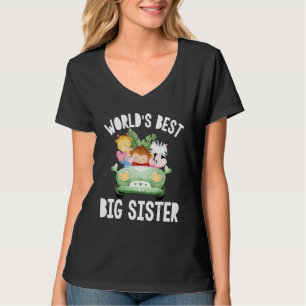 Safari Animals Giraffe Monkey Big Sister Baby Anno T-Shirt