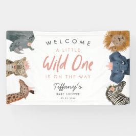 Safari Animals Girl Baby Dusche Begrüßungsbanner Banner
