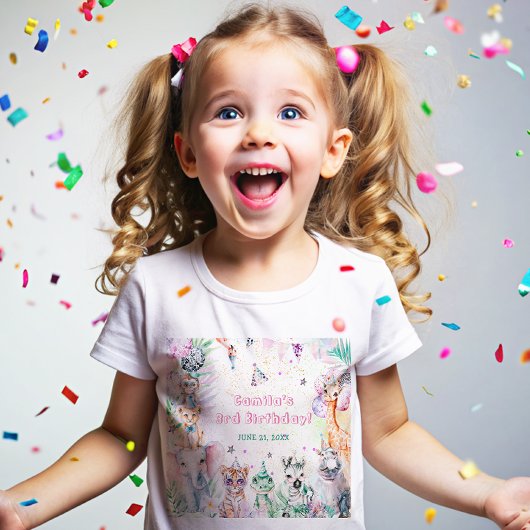 Safari Animals Girl Geburtstag Baby T-shirt
