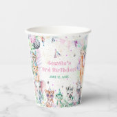 Safari Animals Girl Geburtstag Pappbecher (Vorderseite)