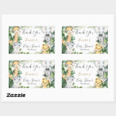 Safari Animals Greenery Baby Duwer Gevor Rechteckiger Aufkleber (Blatt)