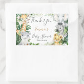 Safari Animals Greenery Baby Duwer Gevor Rechteckiger Aufkleber (Tasche)