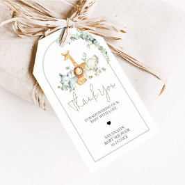 Safari Animals Greenery Baby Shower Favor Tags Geschenkanhänger