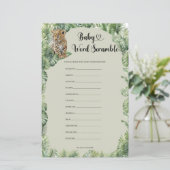 Safari Animals Greenery Baby Word Scramble-Spiel (Stehend Vorderseite)