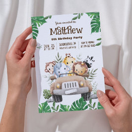 Safari Animals | Jungle Animal Birthday Party Einladung