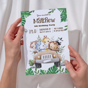 Safari Animals   Jungle Animal Birthday Party Einladung