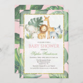 Safari Animals Jungle Animals Baby Dusche Einladung (Vorne/Hinten)