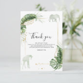 Safari Animals Jungle Baby Dusche Dankeskarte (Stehend Vorderseite)