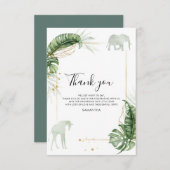 Safari Animals Jungle Baby Dusche Dankeskarte (Vorne/Hinten)