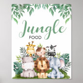 Safari Animals Jungle Food Sign, Wild ONE Geburtst Poster (Vorne)