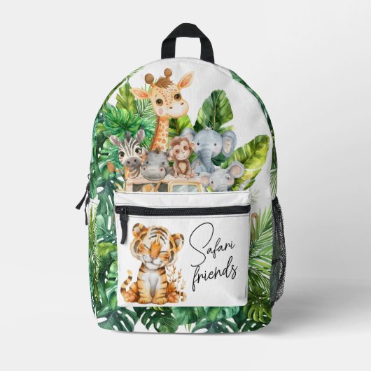 Safari Animals Jungle Friends Kids Bedruckter Rucksack (Vorderseite)