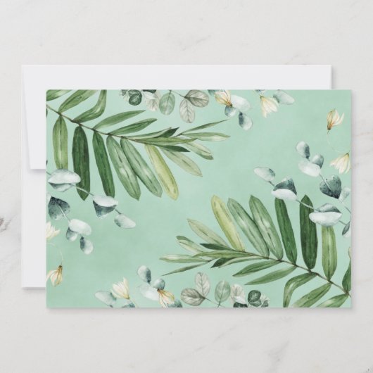 Safari Animals Jungle Greenery Baby Dusche Foto Dankeskarte (Rückseite)