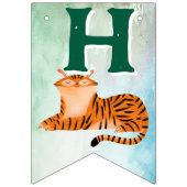 Safari animals jungle kids birthday watercolor  wimpelkette (Zweite Fahne)