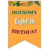 Safari animals jungle kids birthday watercolor  wimpelkette (Erste Fahne)