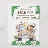 Safari Animals Jungle Party Einladung (Vorderseite)