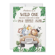 Safari Animals Jungle Party Einladung