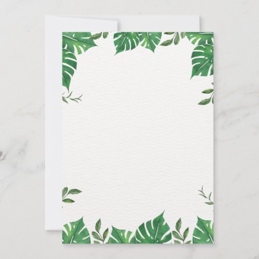 Safari Animals Jungle Party Einladung (Rückseite)